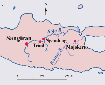 Peta lokasi situs purbakala di Jawa Timur